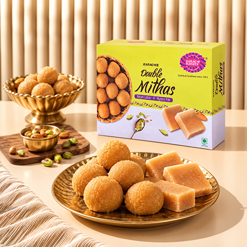 Double Mithas Besan Ladoo and Mysore Pak